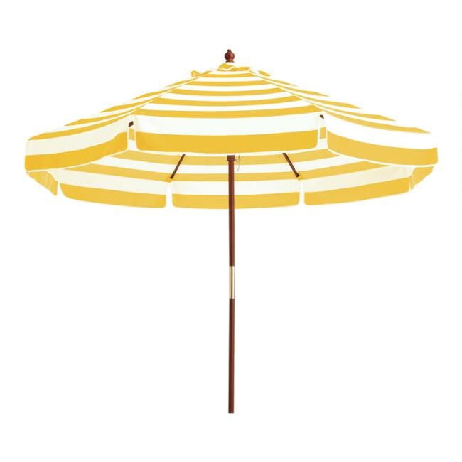 Yellow and White Scalloped 9 Ft Replacement Umbrella Canopy | World Market