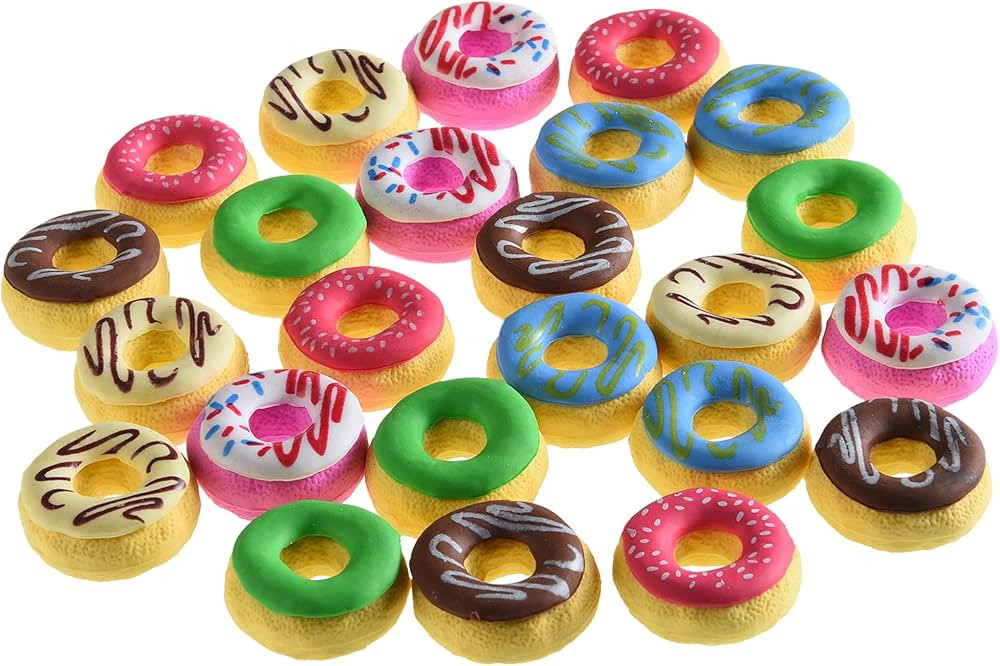 Donut Erasers for Kids, 24 Pieces 3D Cute Food Puzzle Mini Eraser, Cool Fun Take Apart Desk Pet E... | Amazon (US)