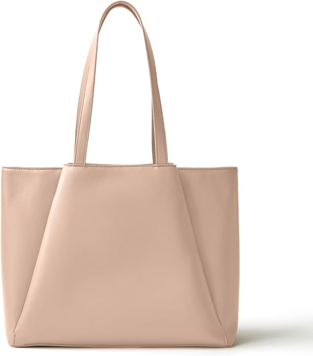 Laptop Tote Bag for Women 15.6 Inch - Large Work Bags with Zip Compartments - PU Leather Office P... | Amazon (US)