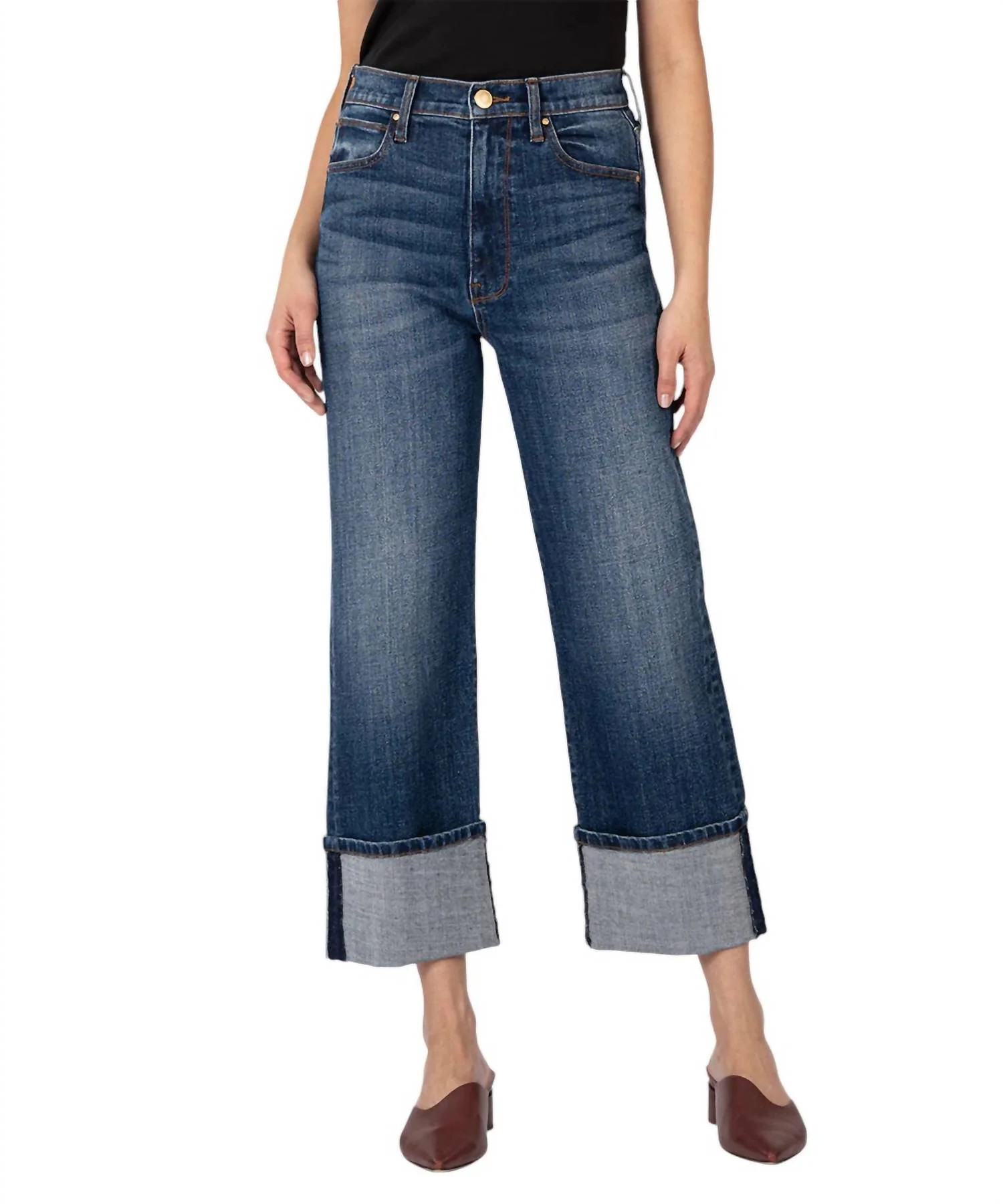 Women's Sienna High Rise Wide Leg Wide Cuff Jeans In Unspeakable | Shop Simon