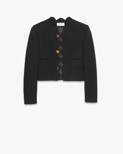 cropped jacket in bouclé tweed | Saint Laurent Inc. (Global)