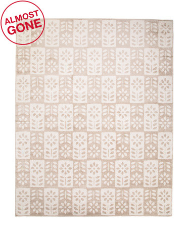 Made In Turkey 8x10 Elle Us Floral Checkered Area Rug | TJ Maxx