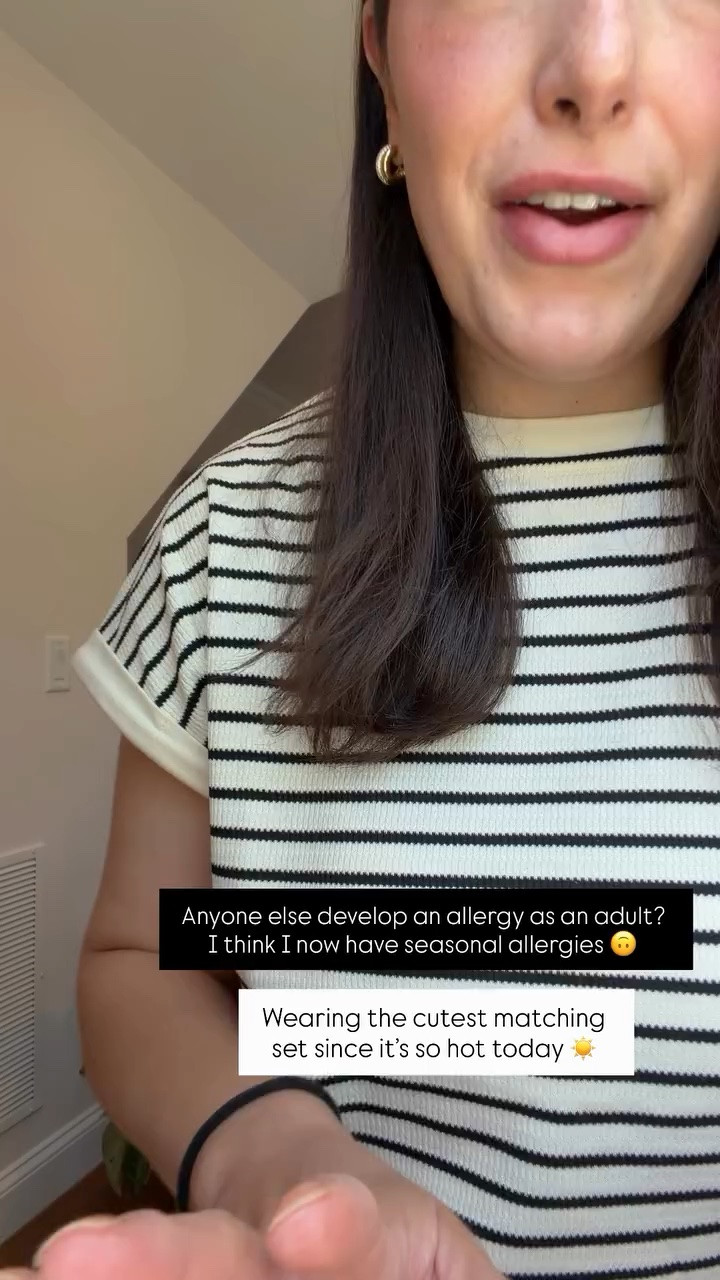 Anyone else develop an allergy as an adult? 
I think I now have seasonal allergies 🙃 Wearing the cutest matching set since it’s so hot today ☀️