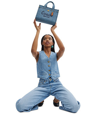 Denim Cargo 26 Tote | Macy's