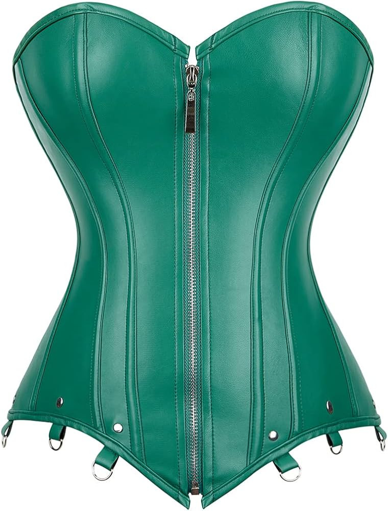 Kranchungel Womens Steampunk Leather Corset: Gothic Faux Leather Corsets Top Halloween Costumes P... | Amazon (US)
