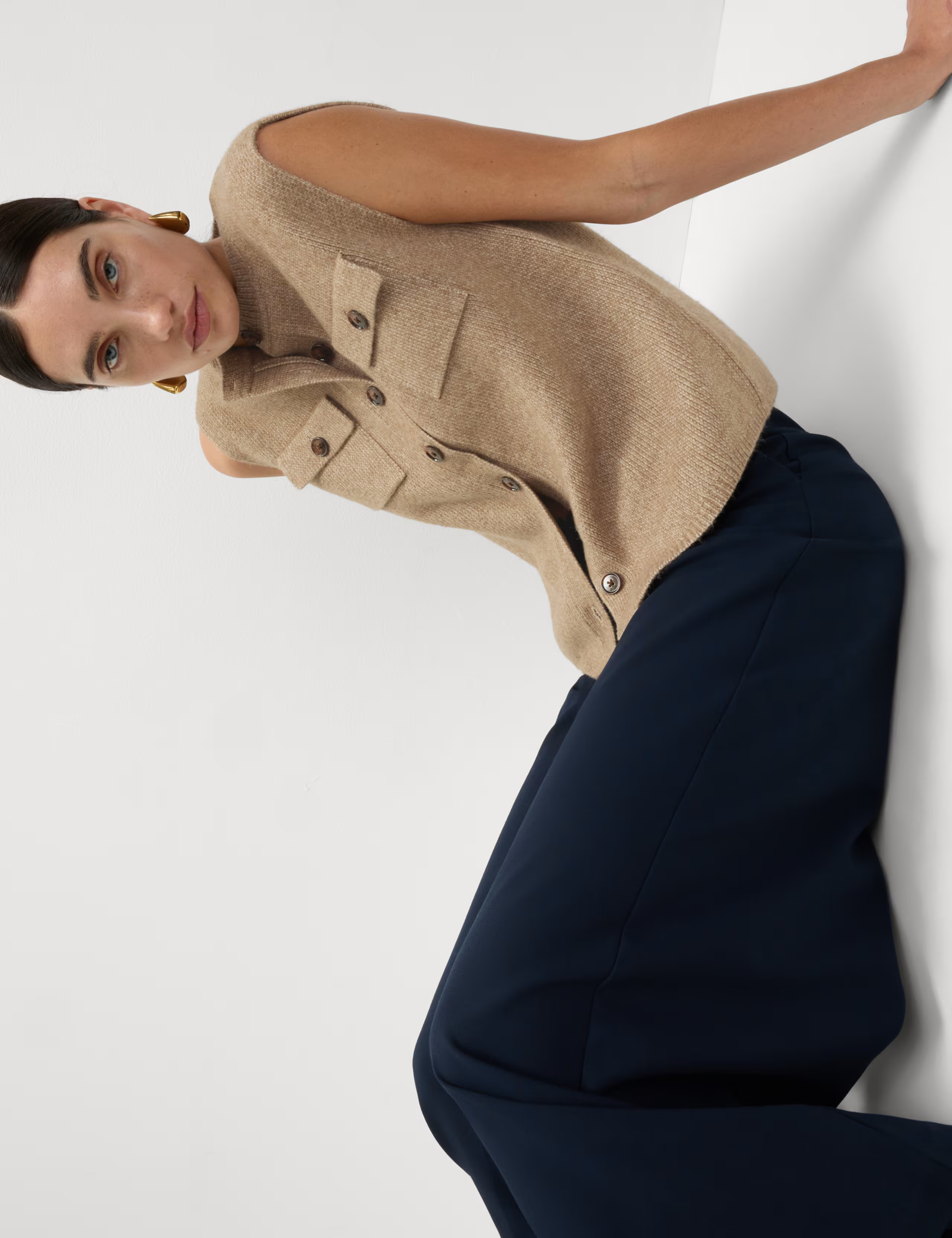 Cloud-Yarn Pocket Crew Neck Knitted Waistcoat | M&S Collection | M&S | Marks & Spencer (UK)