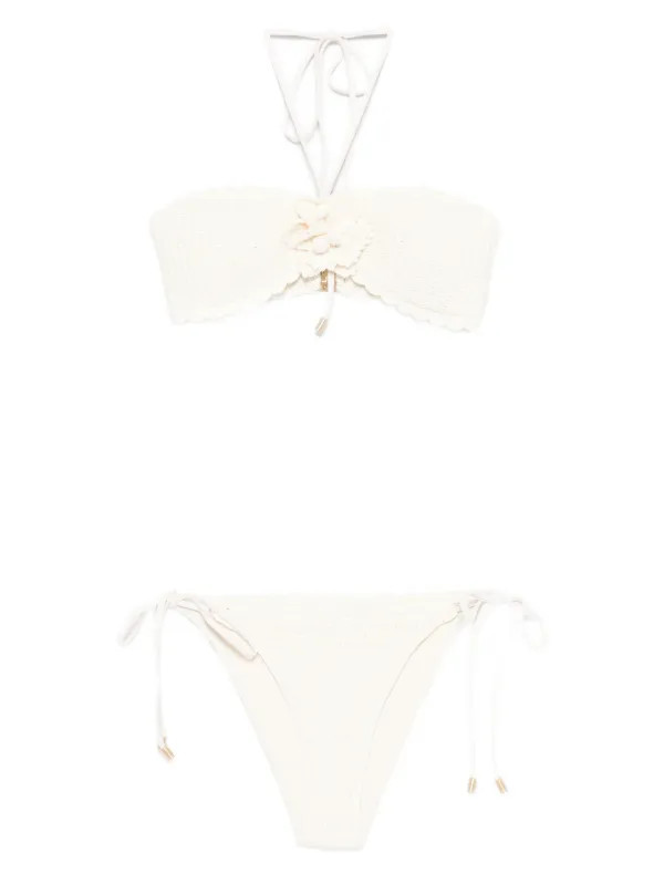 flower-motif crochet-knit bikini | Farfetch Global