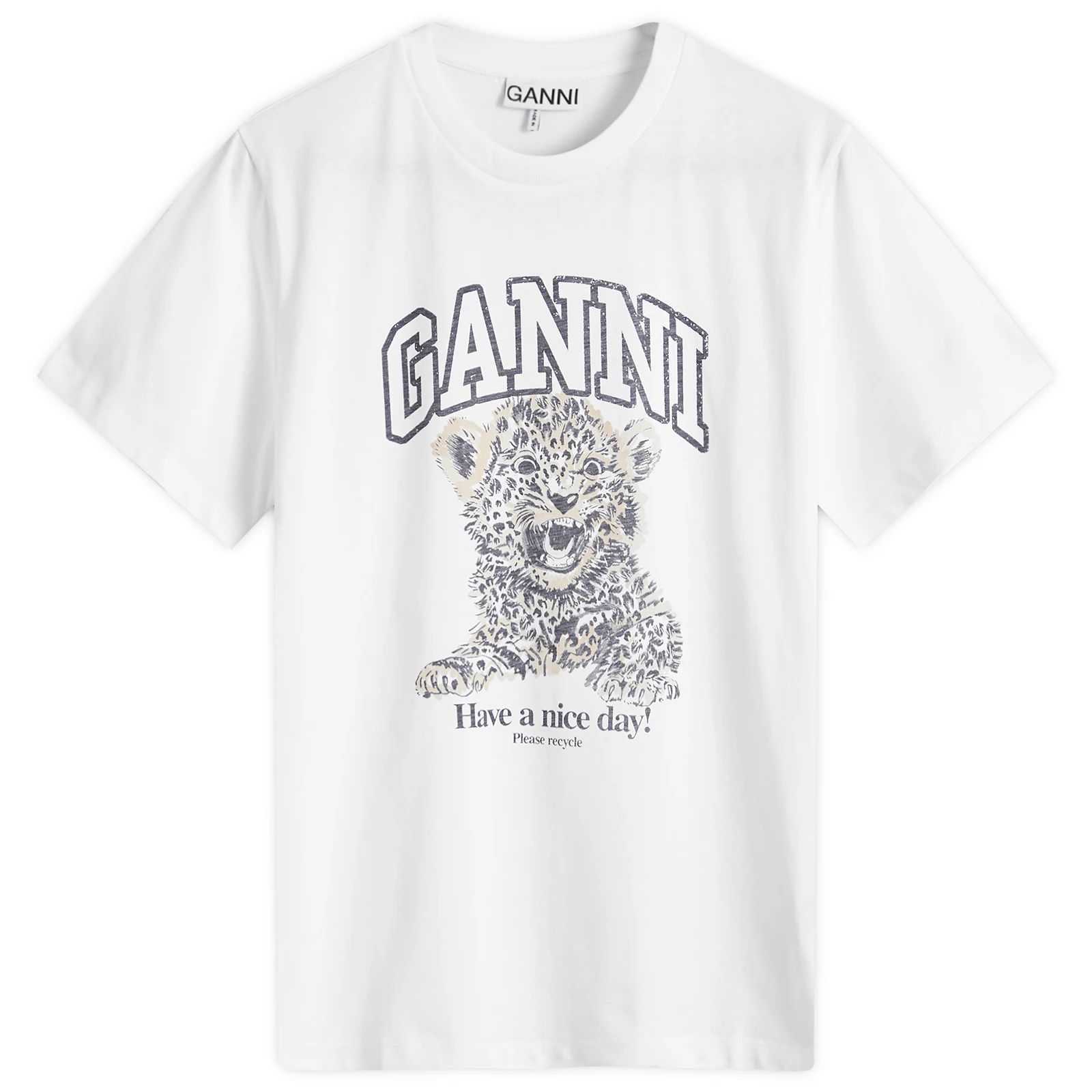 Ganni Basic Leopard Relaxed T-Shirt | END. Clothing