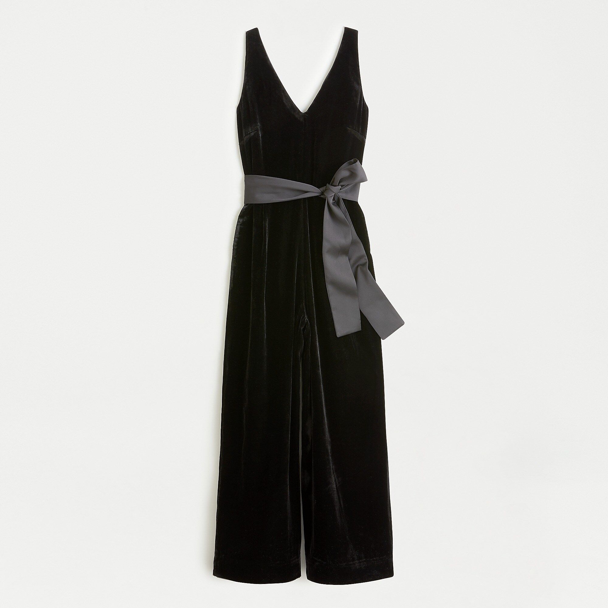 V-neck wide-leg velvet jumpsuit | J.Crew US