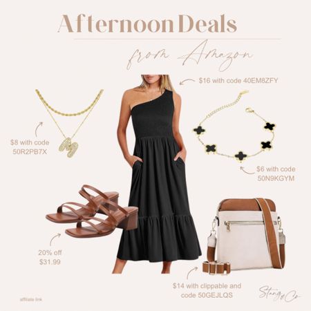 This one shoulder dress is only $16! I’ve paired it with a gold and black bracelet, initial necklace, brown sandals, and a crossbody bag. Be sure to clip the coupons and use the codes on the image to get the full savings. 

Ootd, summer dress, tall friendly dress, casual outfit, summer outfit, date night 

#LTKfindsunder50 #LTKstyletip #LTKsalealert