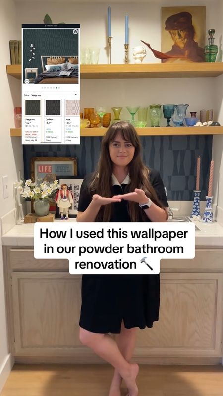 How I used this peel and stick wallpaper in our powder bathroom remodel! ❤️ #wayfair #bathroomremodel #powderbathroom #homedecor #midcenturymodern 

#LTKstyletip #LTKFind #LTKhome