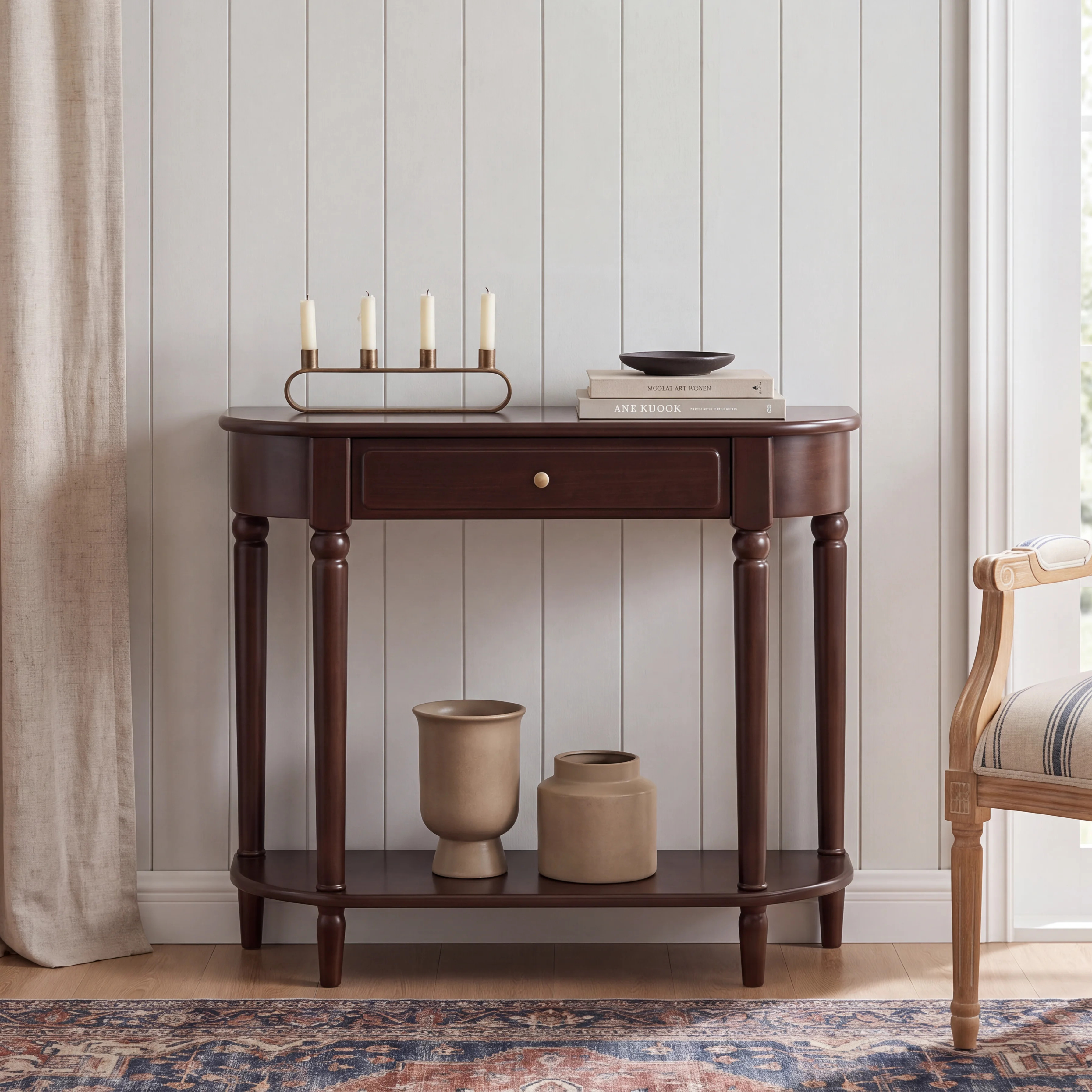 Tradiation Solid Wood Console Table with Shelf | Wayfair North America