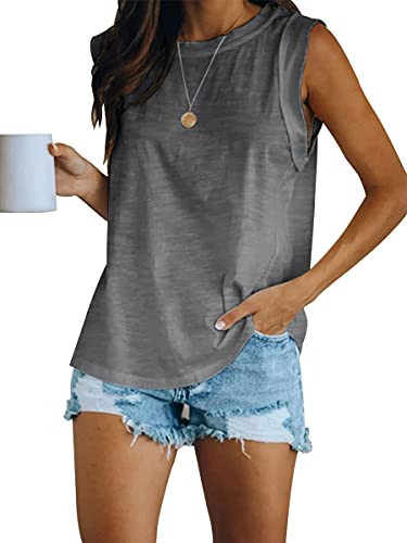 Women's Summer Sleeveless Tank Top Loose Casual Basic T Shirts | Amazon (US)