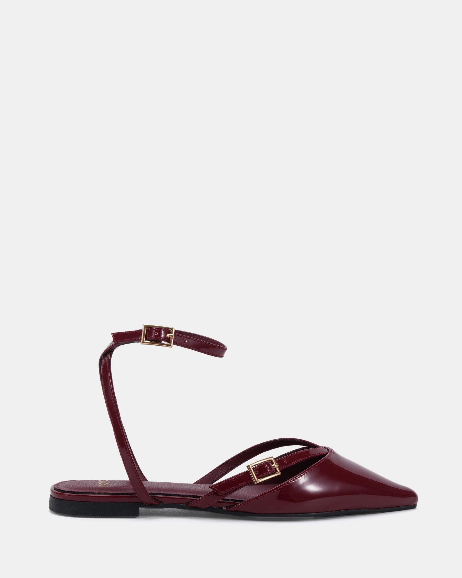 CALANTHE DEEP RED PATENT Ballet Flats | Novo Shoes