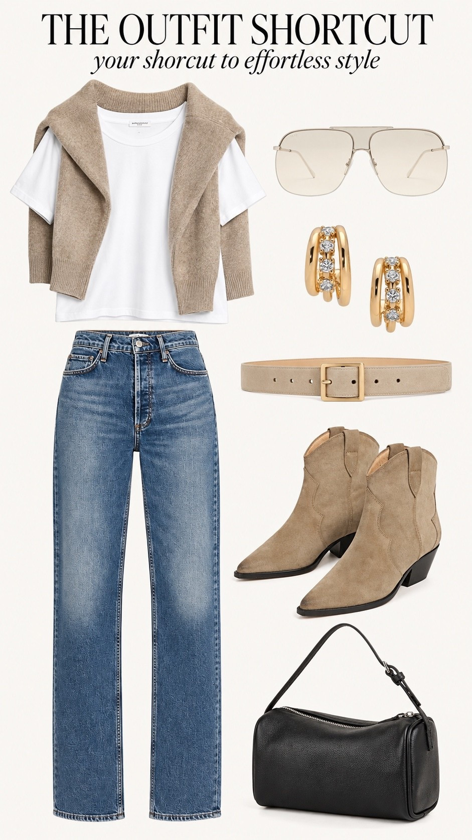 This is my favorite kind of outfit. Easy, comfortable, but still looks like you made an effort. I own these jeans and they’re very similar to the viral khaite expensive ones (which I also own). Size down. The bag I found is a row inspired Amazon look for less. I also own that and I love it.

#LTKdayinmylife #LTKootd #LTKOver40