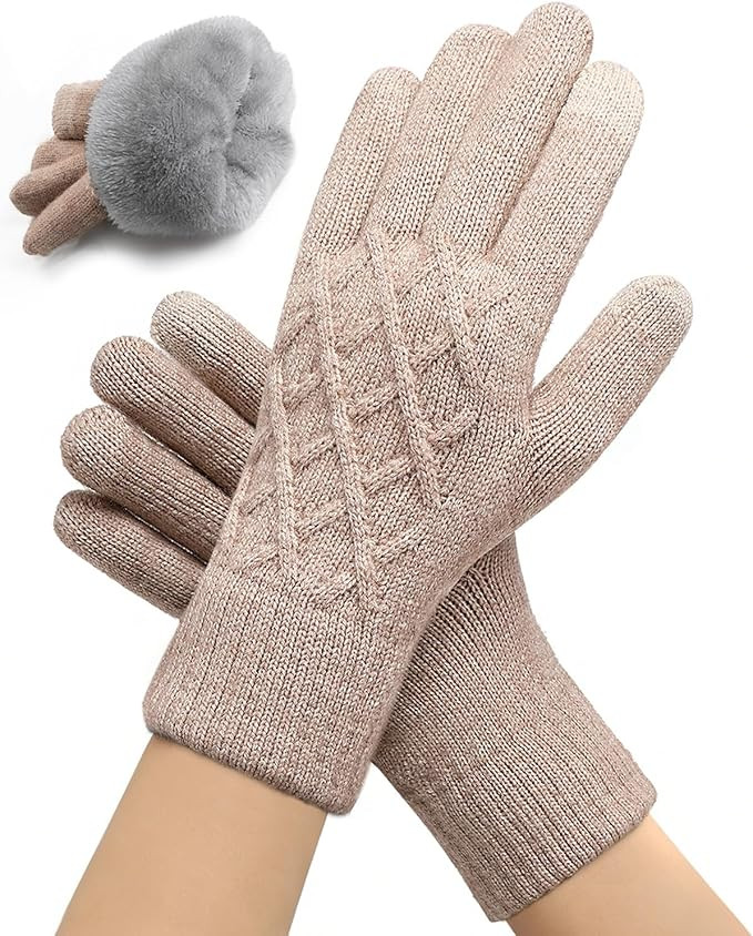 JYUYNY Winter Gloves for Women Men – Warm Touchscreen Knit, Thermal Wool Lining Cold Weather Gl... | Amazon (US)
