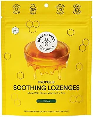 Soothing Honey Cough Drops - Immune Support with Vitamin D, Zinc and Propolis - by Beekeeper's Na... | Amazon (US)