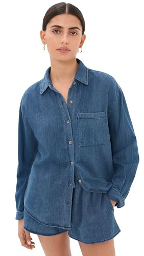 Z SUPPLY Women's Perfect Twill Button Down Shirt, Twilight Blue, M | Amazon (US)