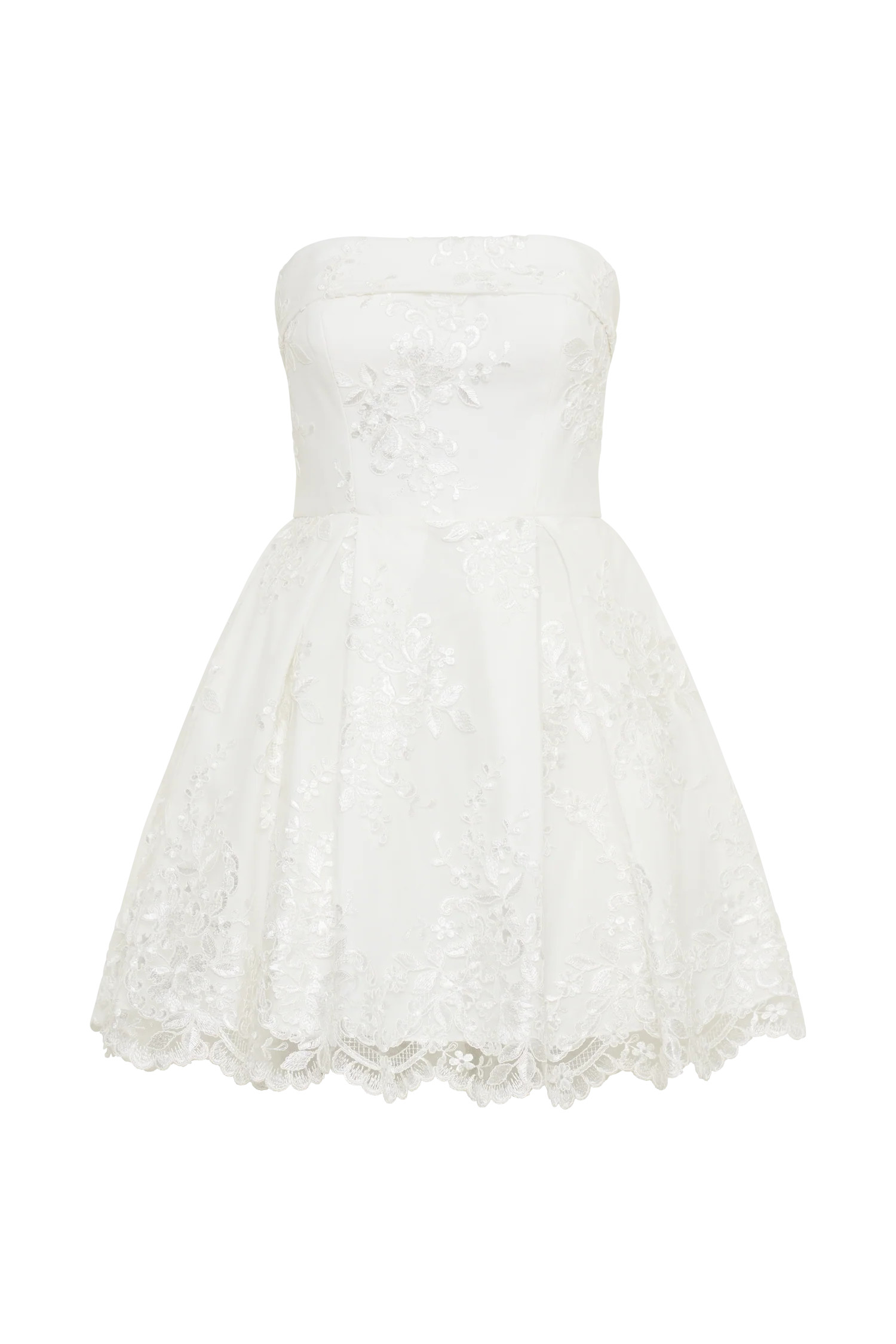 Eileen Lace Mini Dress - White | MESHKI US