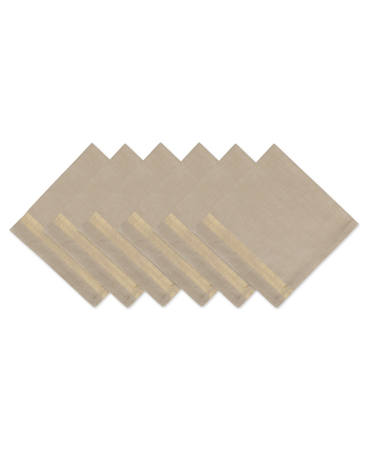 Design Imports Sparkle Stripe Napkin Set - Gold | Macy's