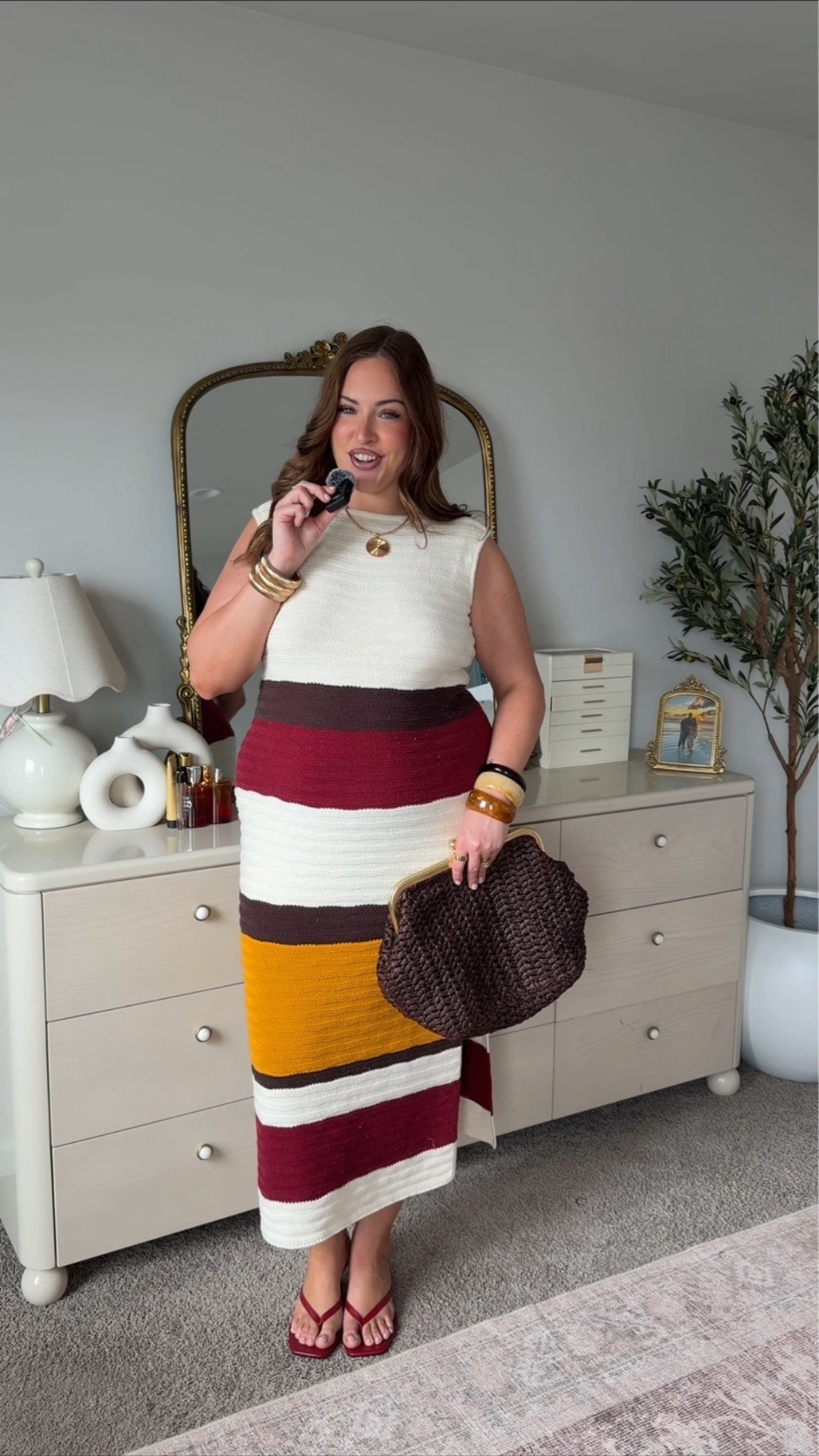 Wearing a 14/16 in this trendy, knit striped dress!

#LTKPlusSize #LTKMidsize #LTKSaleAlert