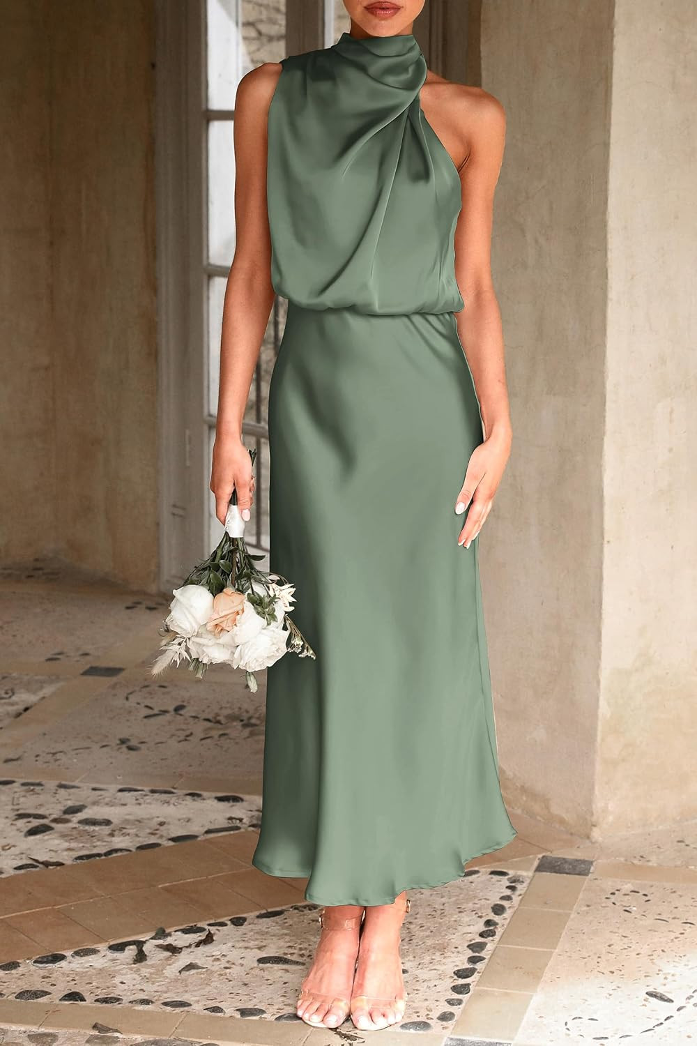 PRETTYGARDEN Women's Summer Satin Maxi Cocktail Dress | Amazon (US)