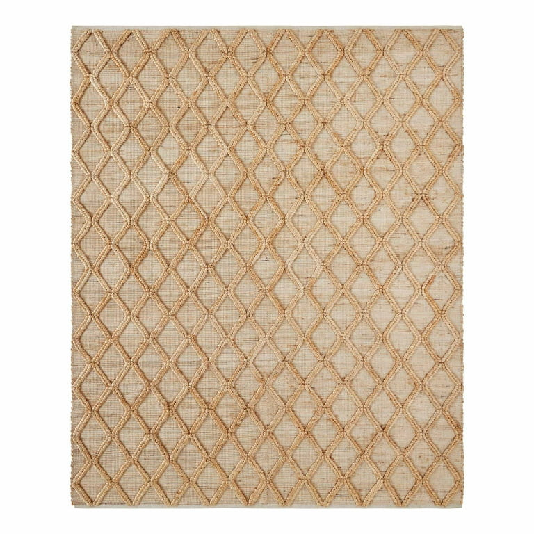 Beautiful Natural Jute Trellis Diamond Indoor Area Rug by Drew Barrymore, 8' x 10' | Walmart (US)