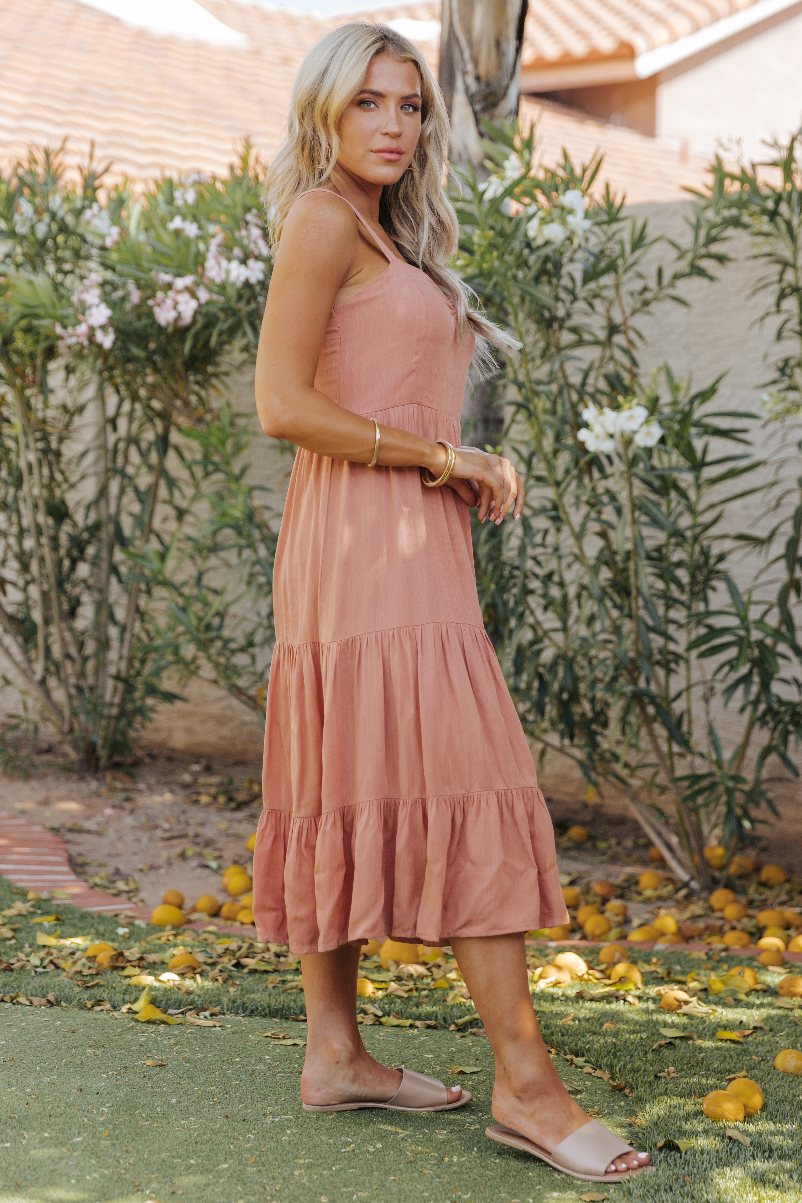 Papaya Sleeveless Tiered Midi Dress | Magnolia Boutique