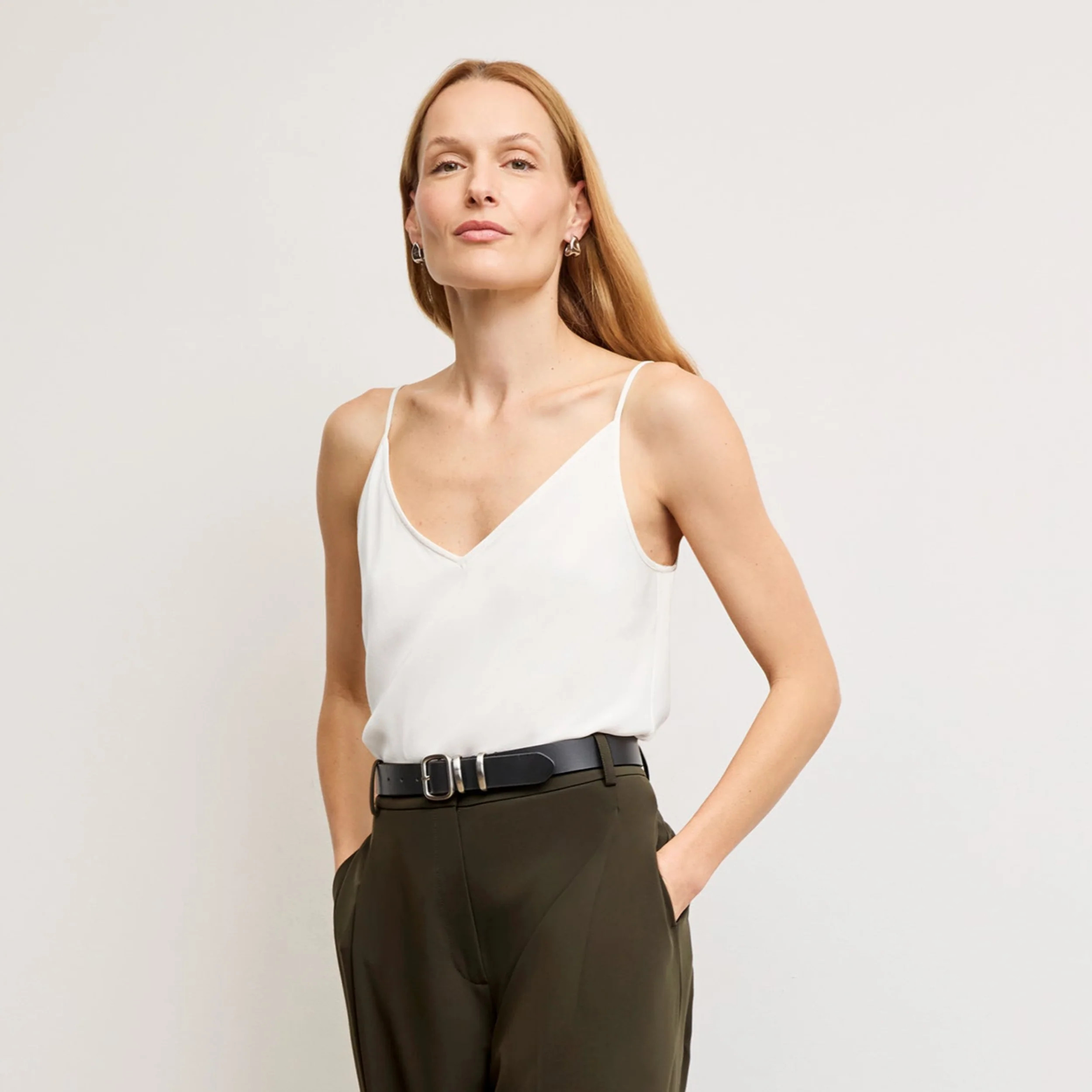 Lisey Cami - Washable Silk :: Ivory | MM LaFleur