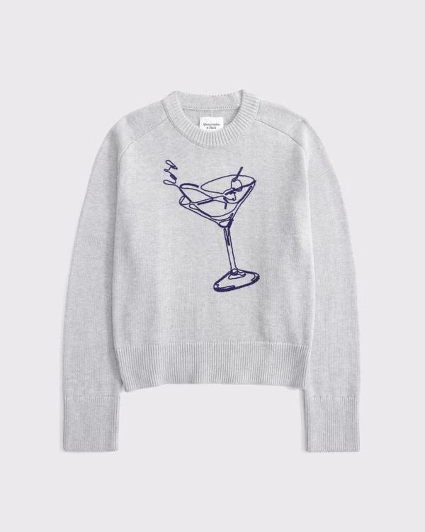 Women's The A&F Madeline Martini Crew Sweater | Women's Clearance | Abercrombie.com | Abercrombie & Fitch (US)