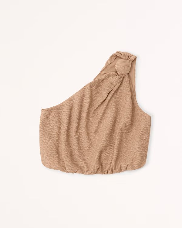 Crinkle Textured One-Shoulder Set Top | Abercrombie & Fitch (UK)