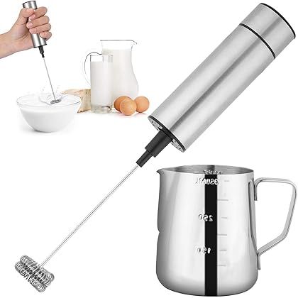 Milk Frother Handheld Battery Operated, Coffee Frother for Milk Foaming, Latte/Cappuccino Frother... | Amazon (US)