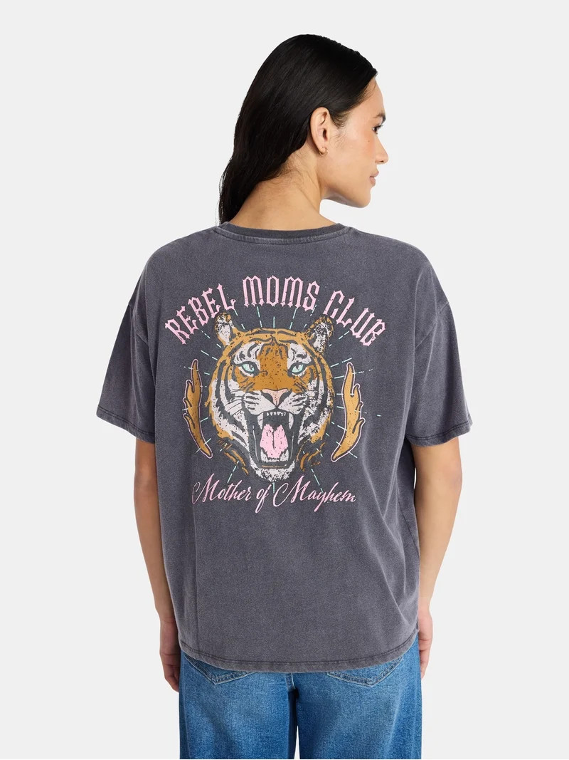 Mother’s Day Women’s Rebel Moms Club Cotton Graphic Tee from Way to Celebrate, Sizes S-XXXL | Walmart (US)
