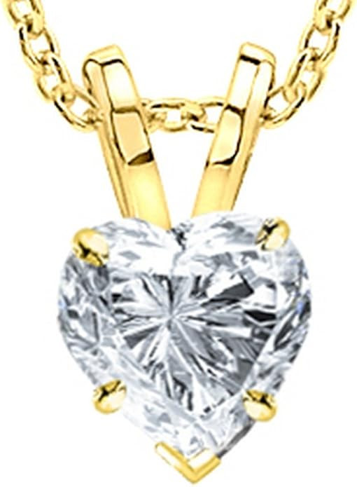 Houston Diamond District 0.5 to 8 Carat 4 Prong Set Lab Grown Diamond Solitaire Stud Pendant Neck... | Amazon (US)