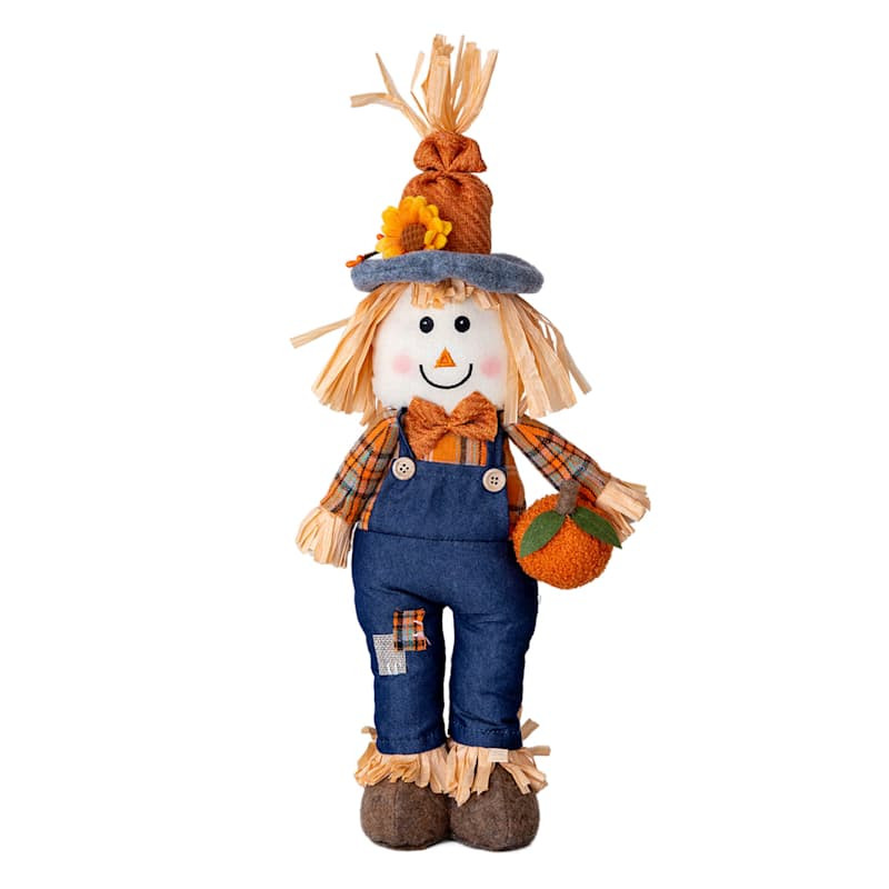 Scarecrow Standing with Pumpkin, 17.5" | At Home
