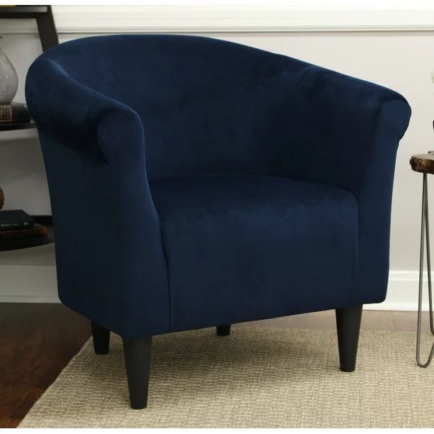 Mainstays Microfiber Bucket Accent Chair, Navy Blue | Walmart (US)