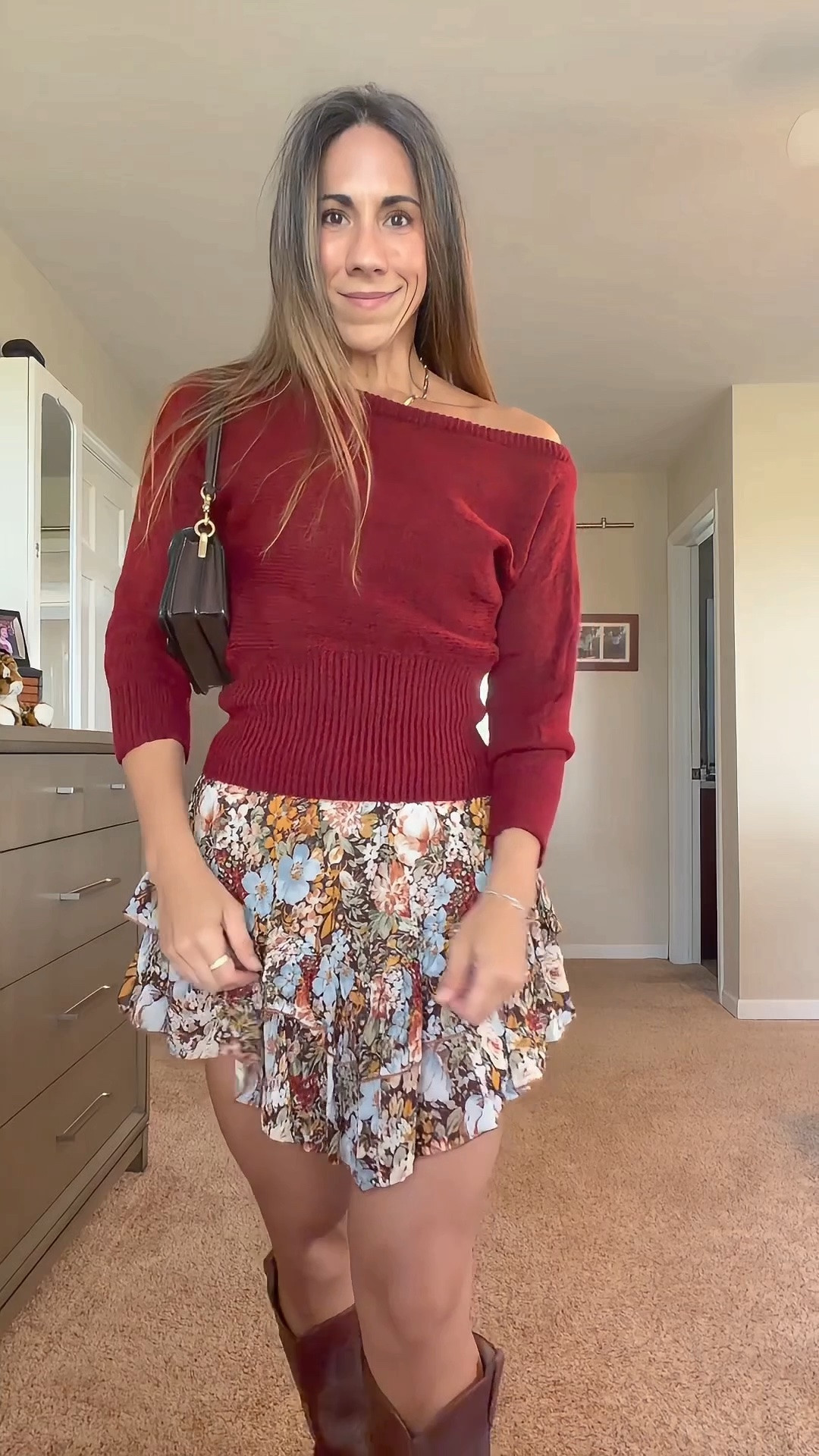Plot twist: it’s a SKORT. 😏🍂

I will forever support an outfit that looks like a tiny little floral skirt but lets me live my life without worrying about flashing anyone. 😂 Paired it with this gorgeous wine-colored sweater + tall boots for the easiest summer-to-fall transition.

Skort: S
Sweater: XS
Boots: 9 — mine are older, so I linked similar styles
Bag + accessories all linked ✨

Everything you need to recreate the look is right here. 🤎

#fallstyle #skort #floralstyle #over40style #falloutfit #coach #skort #fallvibes

#LTKootd #LTKgrwm #LTKOver40