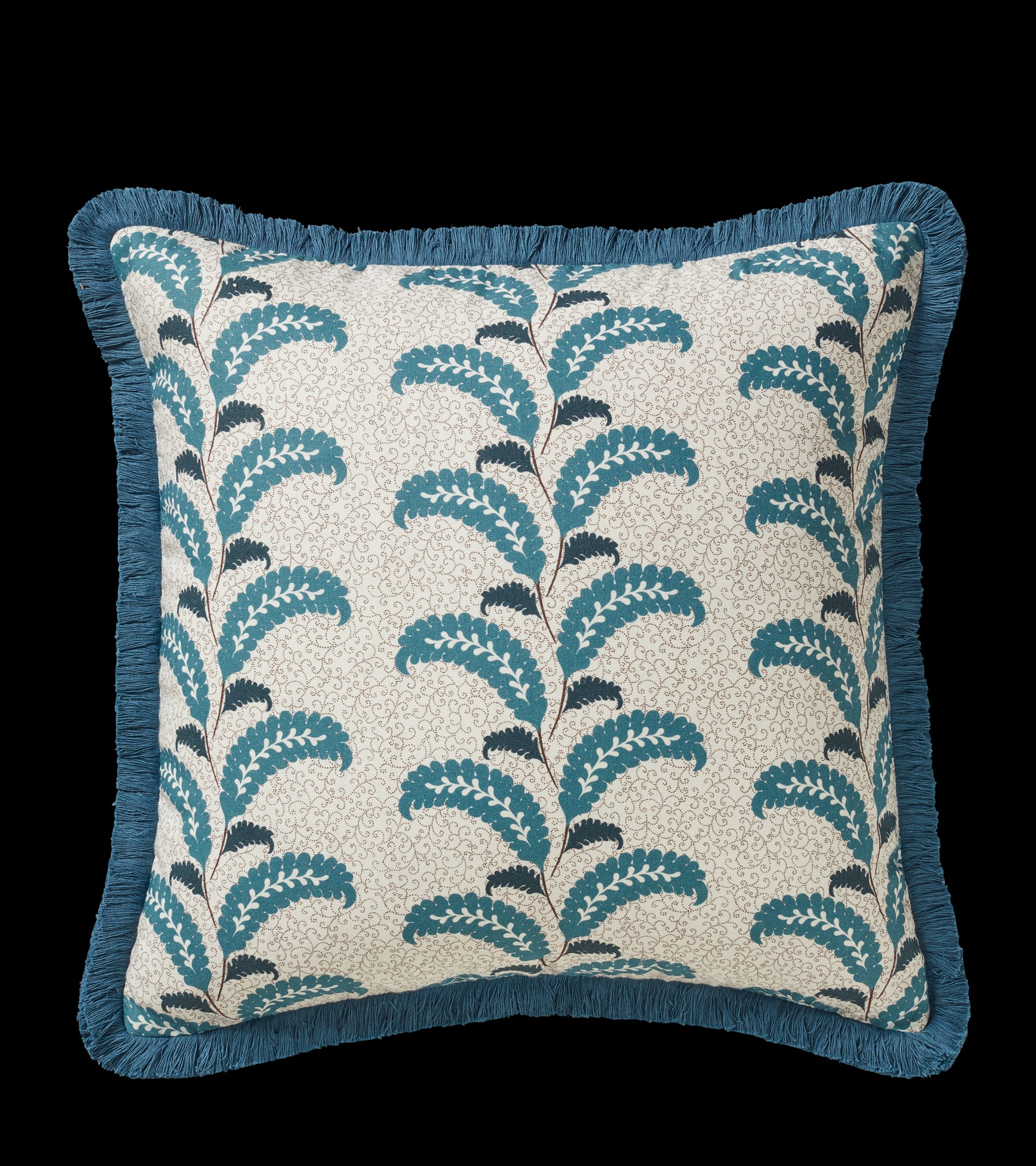 Nerissa Pillow Cover - Venetian Blue/Brown | OKA UK