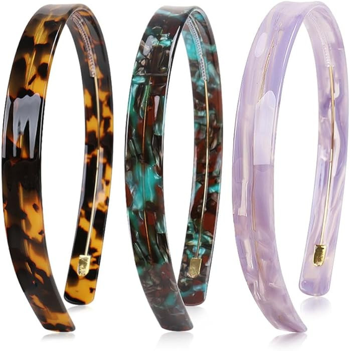 Tortoise Shell Headband French Head Bands with Teeth Vintage Resin Hairband Parcelona Headpiece P... | Amazon (US)