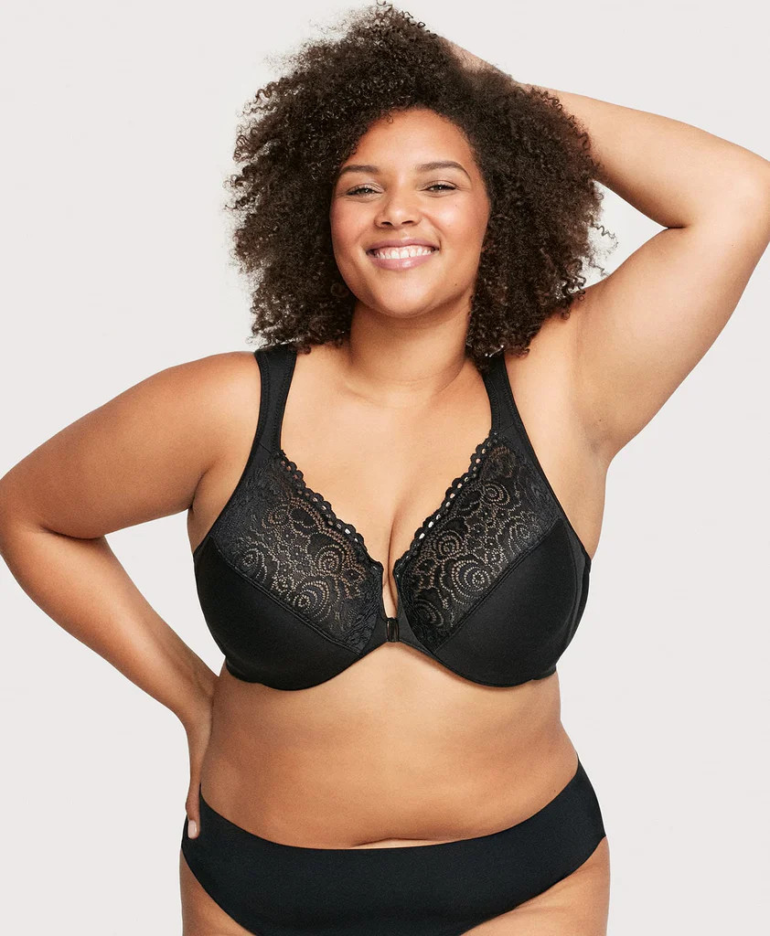 Front-Closure WonderWire Bra Black | Glamorise Foundations