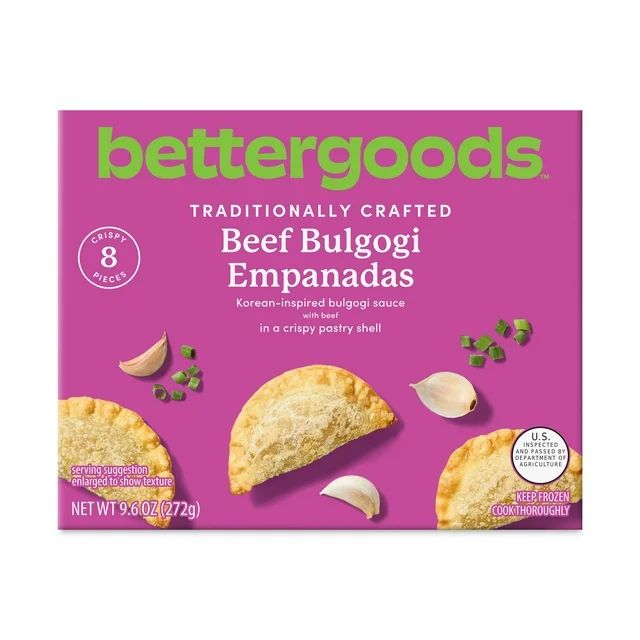 bettergoods Beef Bulgogi Empanadas, 9.6 oz, 8 Count (Frozen) - Walmart.com | Walmart (US)