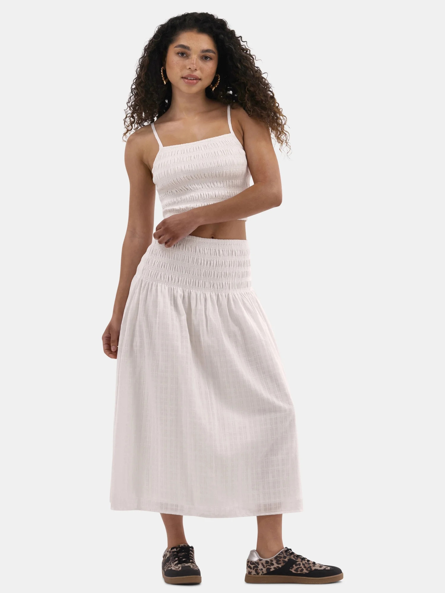 No Boundaries Smocked Cami Top and Maxi Skirt Set, 2-Piece, Women's - Walmart.com | Walmart (US)