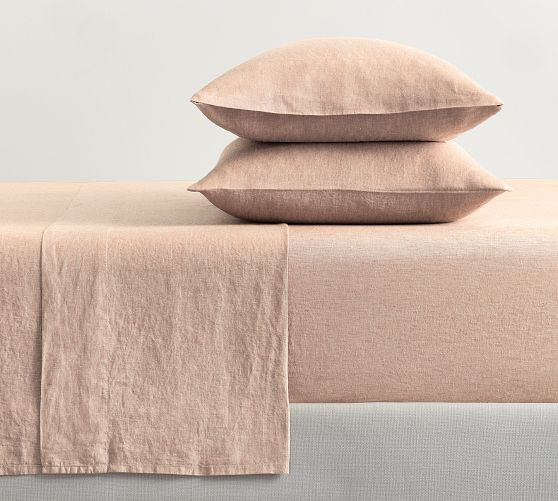 Belgian Flax Linen Hemstitch Sheet Set | Pottery Barn (US)