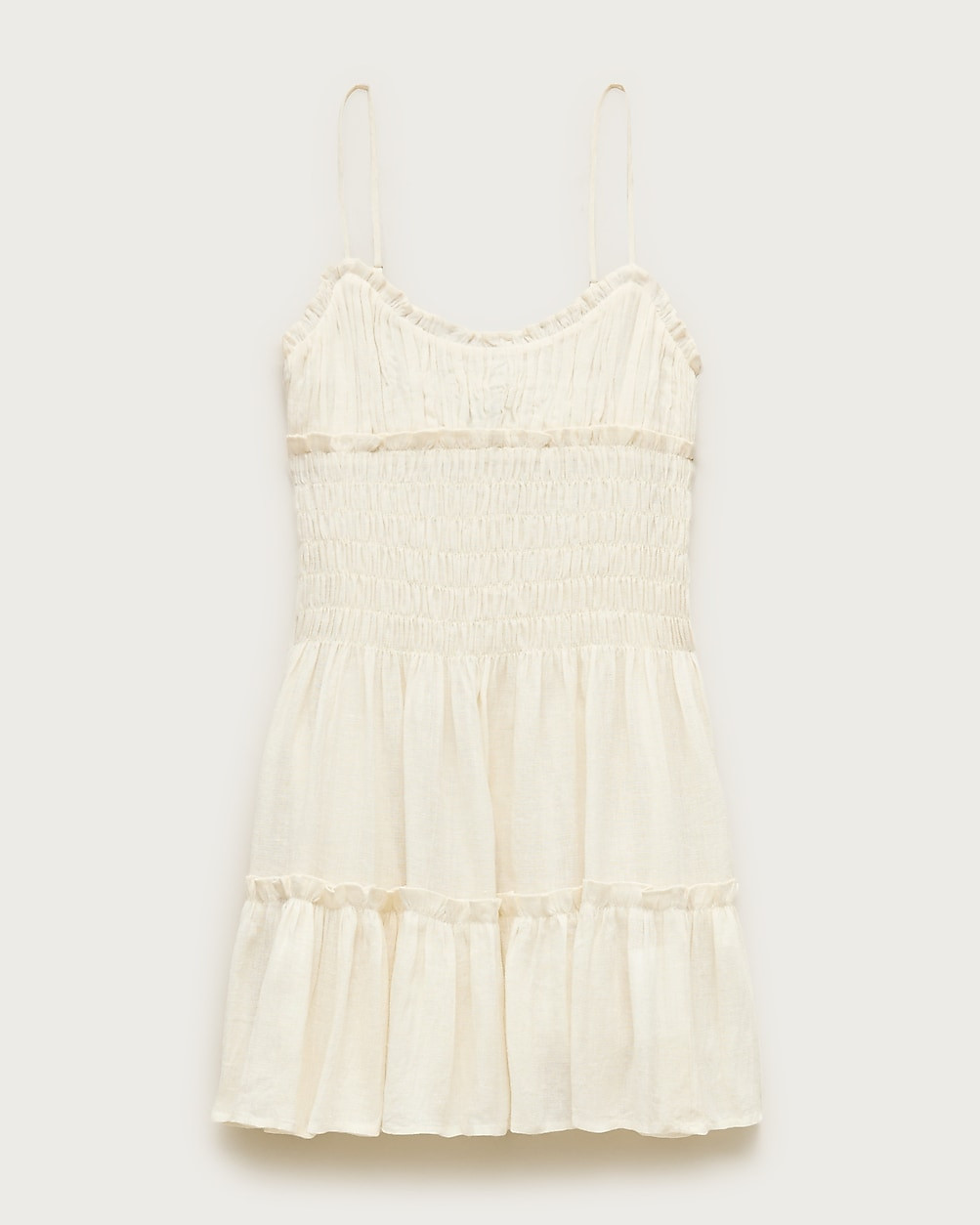 Smocked mini dress in Hampton linen-blend | J. Crew US