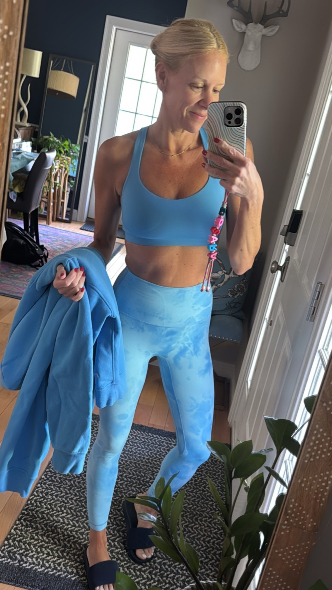 Yoga fit. This tank is so comfortable and did not move during class. Obsessed with this color! 💙🩵

#LTKdayinmylife #LTKootd #LTKActive