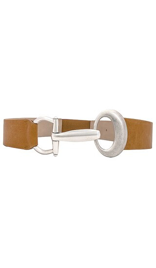 Circle Clasp Belt in Tan & Old Silver | Revolve Clothing (Global)
