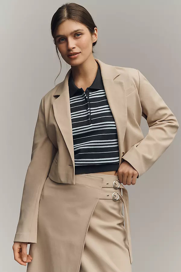 Cropped Boxy Blazer Jacket | Anthropologie (US)