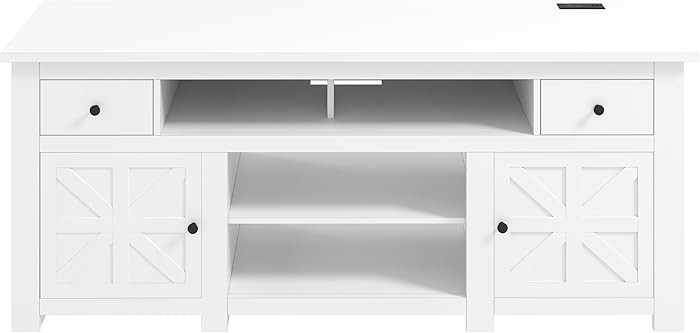 DWVO Farmhouse TV Stand for 75 Inch TV, Entertainment Center with Storage Cabinets, Media Console... | Amazon (US)