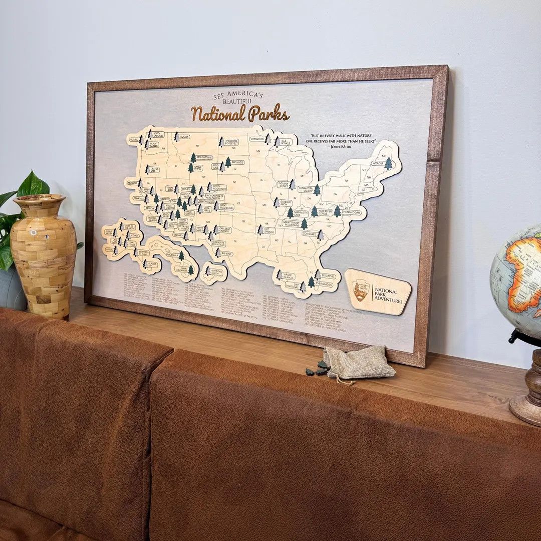 NATIONAL PARK Travel Map, National Park Gift, Custom National Park Map, National Park Map, Nation... | Etsy (US)