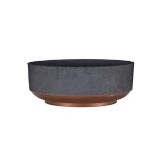 8 in. Faux Concrete Plastic Capri Succulent Bowl CSB08001K20 | The Home Depot